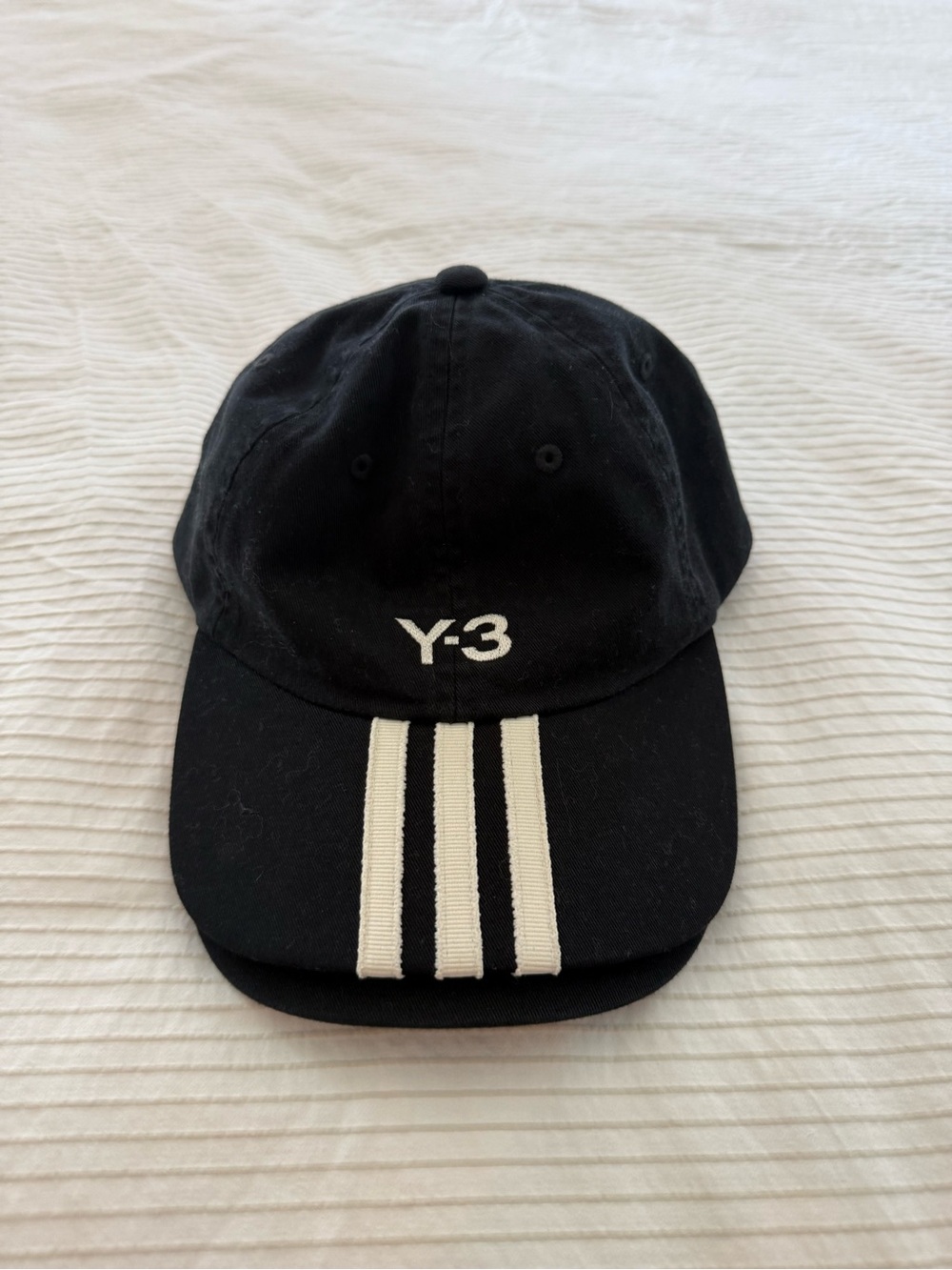 Yohji Yamamoto Black Cap with White Y-3 Branding